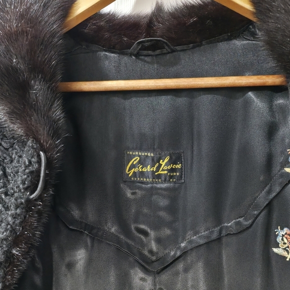 Vintage Persian Lamb Fur Coat with Mink Fur Collar Size M Luxury Perfect Conditi - Picture 5 of 17